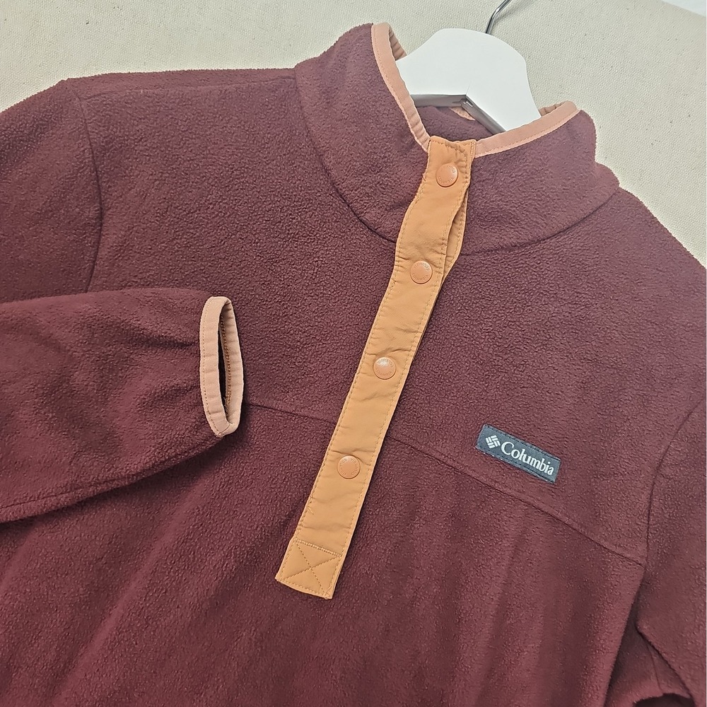 Columbia Benton Springs Half Snap Womens Small Maroon Pullover Fleece Gorpcore